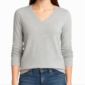 Express Merino Wool Blend Light Heather Gray Long Sleeve Sweater - Size XS